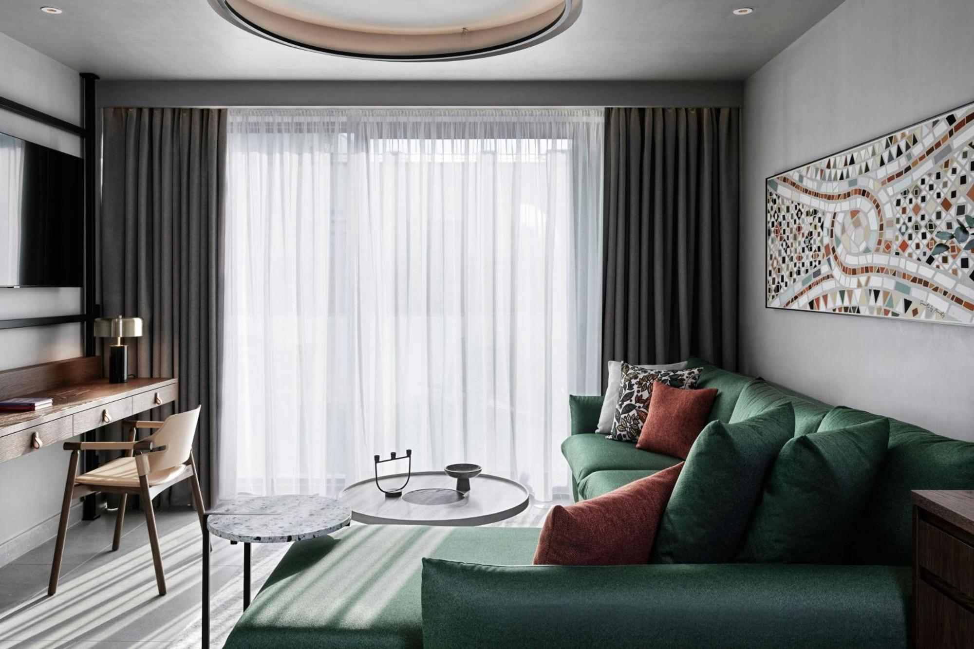 Hotel Monasty, Thessaloniki, Autograph Collection Zewnętrze zdjęcie A 3D interior rendering of a living room